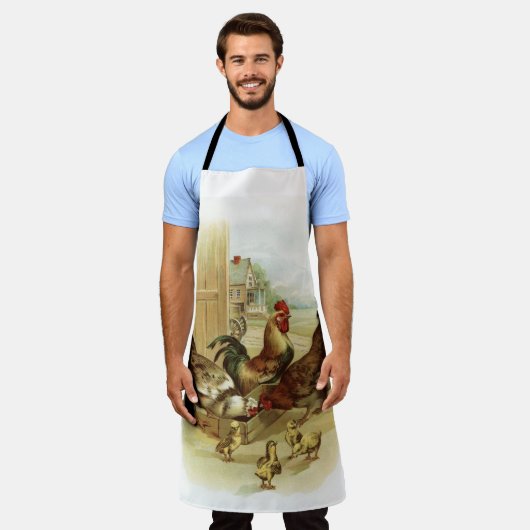 ヴィンテージアートファームチキン エプロン (着用した状態)