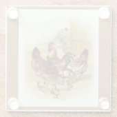 ヴィンテージアートファームチキン ガラスコースター (裏面)