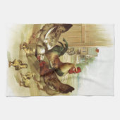 ヴィンテージアートファームチキン キッチンタオル (横)