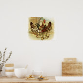 ヴィンテージアートファームチキン ポスター (キッチン)