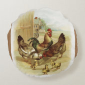 ヴィンテージアートファームチキン ラウンドクッション (裏面)