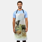 ヴィンテージアートファーム牛 エプロン (着用した状態)