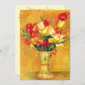 ヴィンテージアートフラワーチューリップbyルノアールブライダルシャワー 招待状 (正面/裏面)