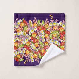 ヴィンテージアートフローラルパターン春の花ズプリムローズ ウォッシュタオル