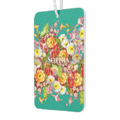 ヴィンテージアートフローラルパターン春の花ズプリムローズ カーエアーフレッシュナー (左)