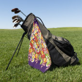 ヴィンテージアートフローラルパターン春の花ズプリムローズ ゴルフタオル (グリーン)