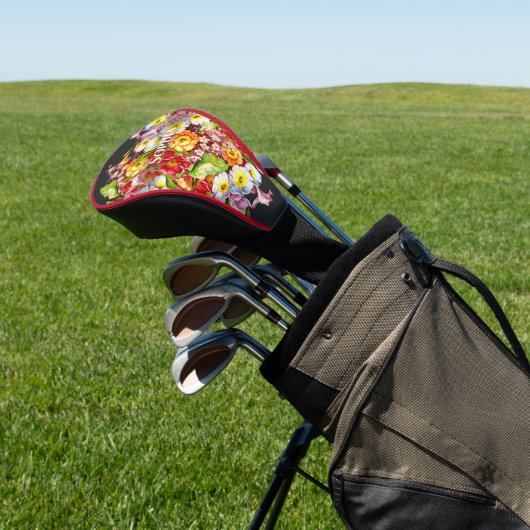 ヴィンテージアートフローラルパターン春の花ズプリムローズ ゴルフヘッドカバー (インサイチュ)