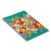 ヴィンテージアートフローラルパターン春の花ズプリムローズ ノートブック (右側)