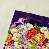 ヴィンテージアートフローラルパターン春の花ズプリムローズ ビーチタオル (インサイチュ)