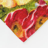 ヴィンテージアートフローラルパターン春の花ズプリムローズ フリースブランケット (角)