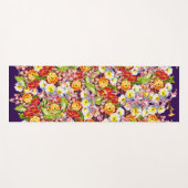 ヴィンテージアートフローラルパターン春の花ズプリムローズ ヨガマット (正面(横))