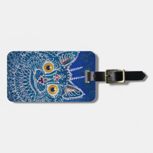 ヴィンテージアートブルー猫ラゲッジタグ ラゲッジタグ