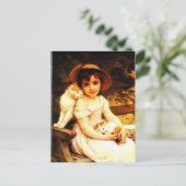 ヴィンテージアートプリント「子猫と女の子」 by Munier ポストカード (スタンド正面)