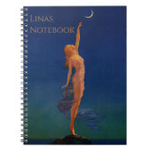 ヴィンテージアートプリント「月を目指すレトロ」 ノートブック (正面)