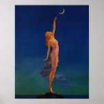 ヴィンテージアートプリント「月を目指すレトロ」 ポスター<br><div class="desc">アメリカン素晴らしアーティストでイラストレーターのエドワード・メイソン・エグレストンによるレトロなアートプリント。ヴィンテージ「月に達する」イラストレーション(1937)。</div>