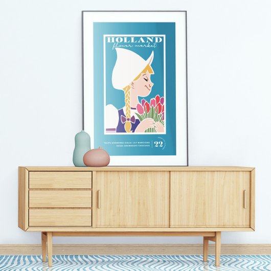 ヴィンテージアートホランドフラワーマーケット ポスター