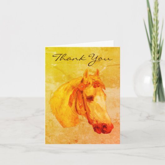 ヴィンテージアートホースヘッドスケッチサンキューカード サンキューカード (正面)