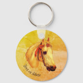 ヴィンテージアートホースヘッドスケッチ パーソナライズされた キーホルダー (正面)