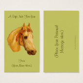 ヴィンテージアートホースヘッドパーソナライズされたギフトカードラベル (正面&裏面)