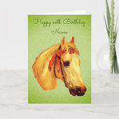 ヴィンテージアートホースヘッドパーソナライズされた誕生日 カード (正面)