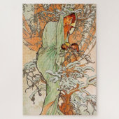 ヴィンテージアートポスターウィンターバイアルフォンスミュシャ ジグソーパズル (縦)