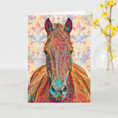 ヴィンテージアートポスタースタイル馬芸ノートカード カード (黄色い花)