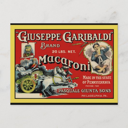 ヴィンテージアートマカロニラベルポスター ポストカード (正面)