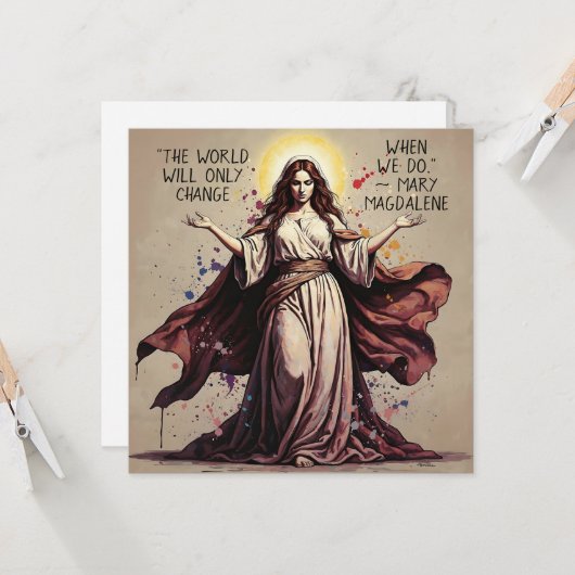 ヴィンテージアートメアリーマグダレン引用文 カード (正面/裏面インサイチュ)