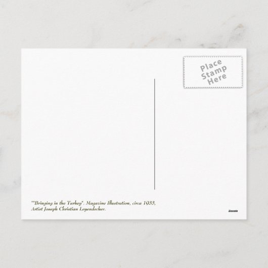 ヴィンテージアートユーモアのある感謝祭はがき シーズンポストカード (裏面)