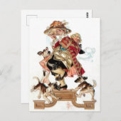 ヴィンテージアートユーモアのある感謝祭はがき ポストカード (正面/裏面)