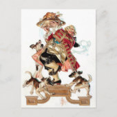 ヴィンテージアートユーモアのある感謝祭はがき ポストカード (正面)