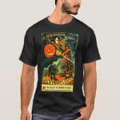 ヴィンテージアートレトロハロウィーンウィッチ Tシャツ (正面)