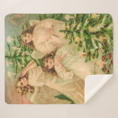 ヴィンテージアートロシアのクリスマスエンジェル シェルパブランケット (正面(横))