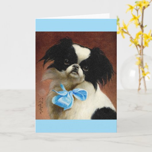 ヴィンテージアートワーク – あごのポートレート日本の、 カード (黄色い花)