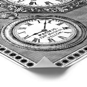 ヴィンテージアートワールドクロックのタイムゾーン – 壁ポスター ポスター (角)