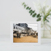 ヴィンテージアート写真： 1940イタリアン市場、ブロンクスNYC ポストカード (スタンド正面)