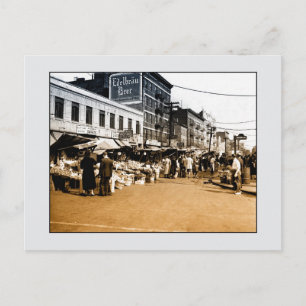 ヴィンテージアート写真: 1940イタリアン市場、ブロンクスNYC ポストカード