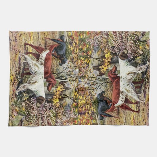 ヴィンテージアート愛犬家設定者 キッチンタオル (横)