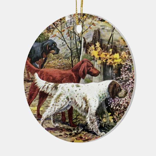 ヴィンテージアート愛犬家設定 セラミックオーナメント (左)
