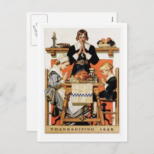 ヴィンテージアート感謝祭はがき シーズンポストカード (正面/裏面)