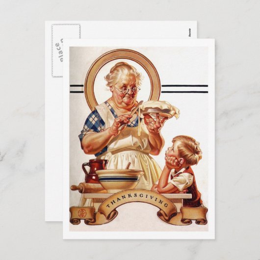 ヴィンテージアート感謝祭はがき シーズンポストカード (正面/裏面)