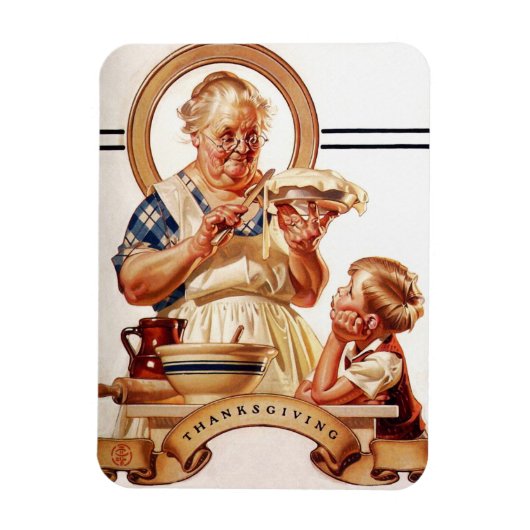 ヴィンテージアート感謝祭ギフトマグネット マグネット (縦)