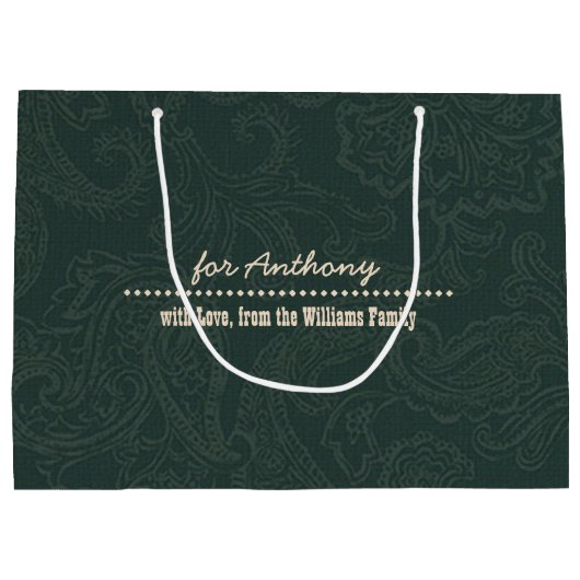 ヴィンテージアート感謝祭ギフト ラージペーパーバッグ (裏面)