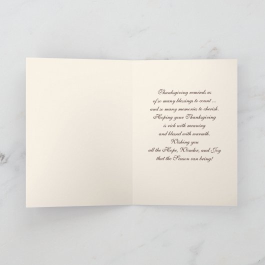 ヴィンテージアート感謝祭グリーティングカード シーズンカード (内部)