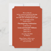 ヴィンテージアート感謝祭ディナー招待状 招待状 (裏面)