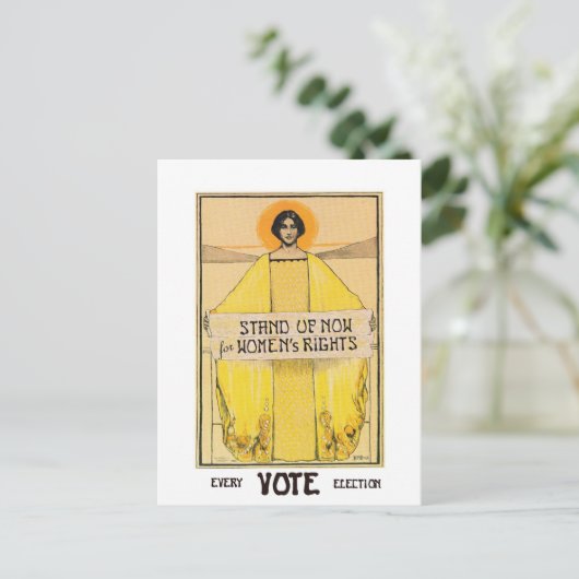 ヴィンテージアート投票女性の権利はがき ポストカード (スタンド正面)