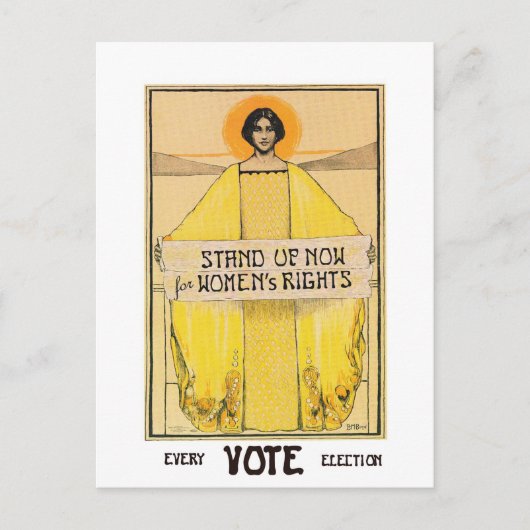 ヴィンテージアート投票女性の権利はがき ポストカード (正面)