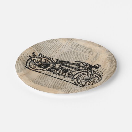 ヴィンテージアート新聞文字スタイル ペーパープレート (アングル)