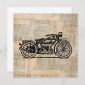 ヴィンテージアート新聞文字スタイル 招待状 (正面/裏面)