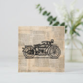 ヴィンテージアート新聞文字スタイル 招待状 (スタンド正面)